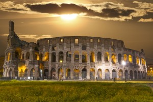 The Colosseum by night.